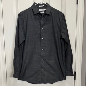 Calvin Klein Men's Charcoal Button Down Shirt